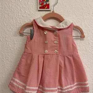Adorable Pink Gingham Dress with White Collar
